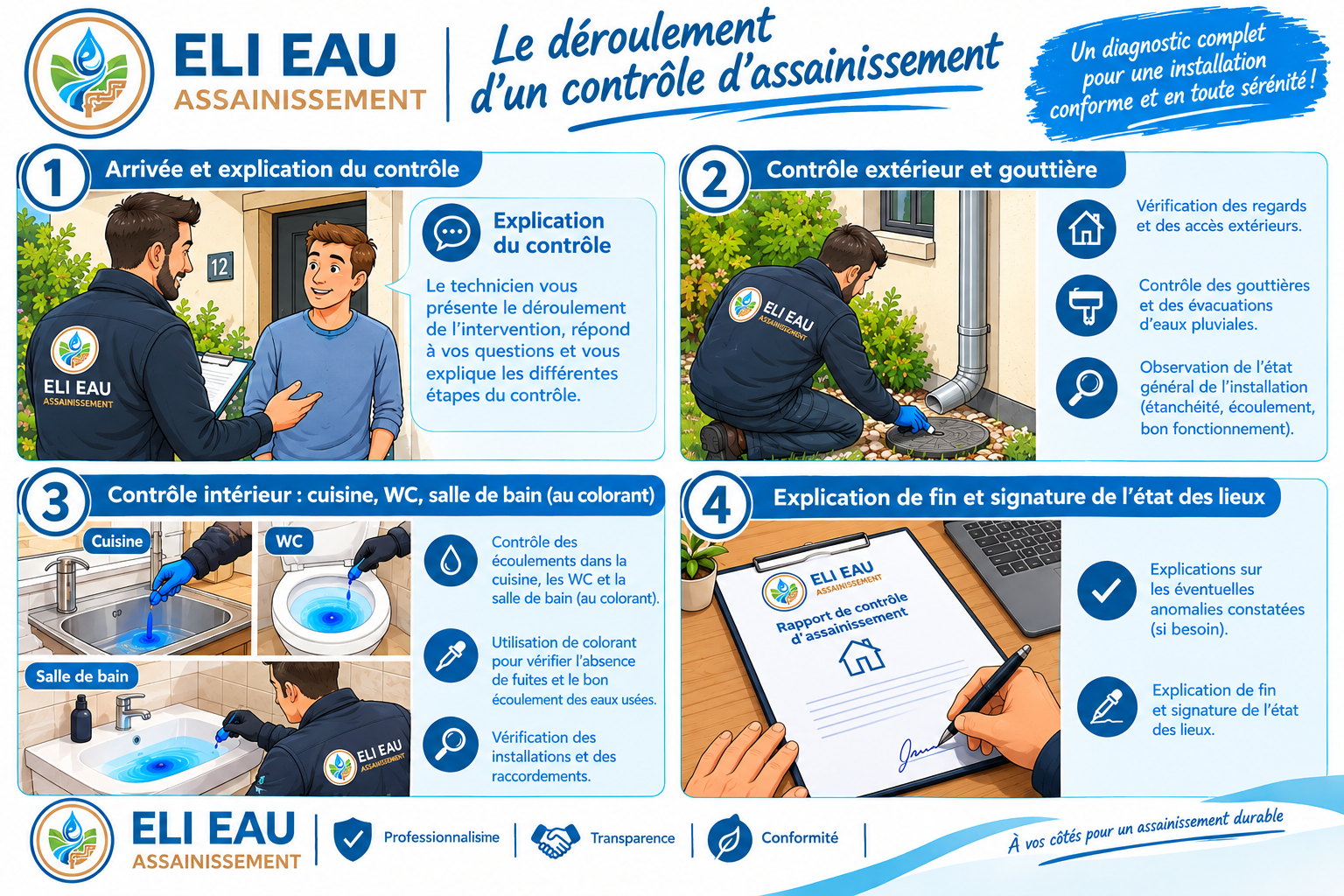 Guide illustré du déroulement d’un contrôle d’assainissement